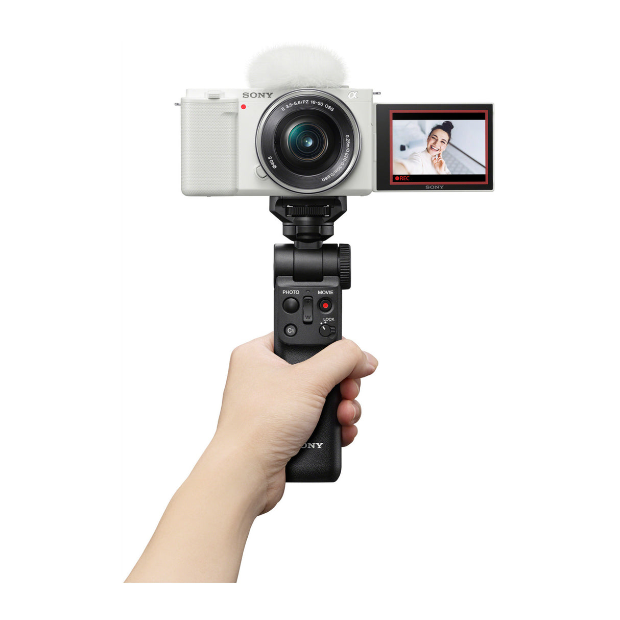 Sony Alpha ZV-E10 APS-C Mirrorless Vlog Camera (White) with 16-50mm Lens With Content Creator Kit