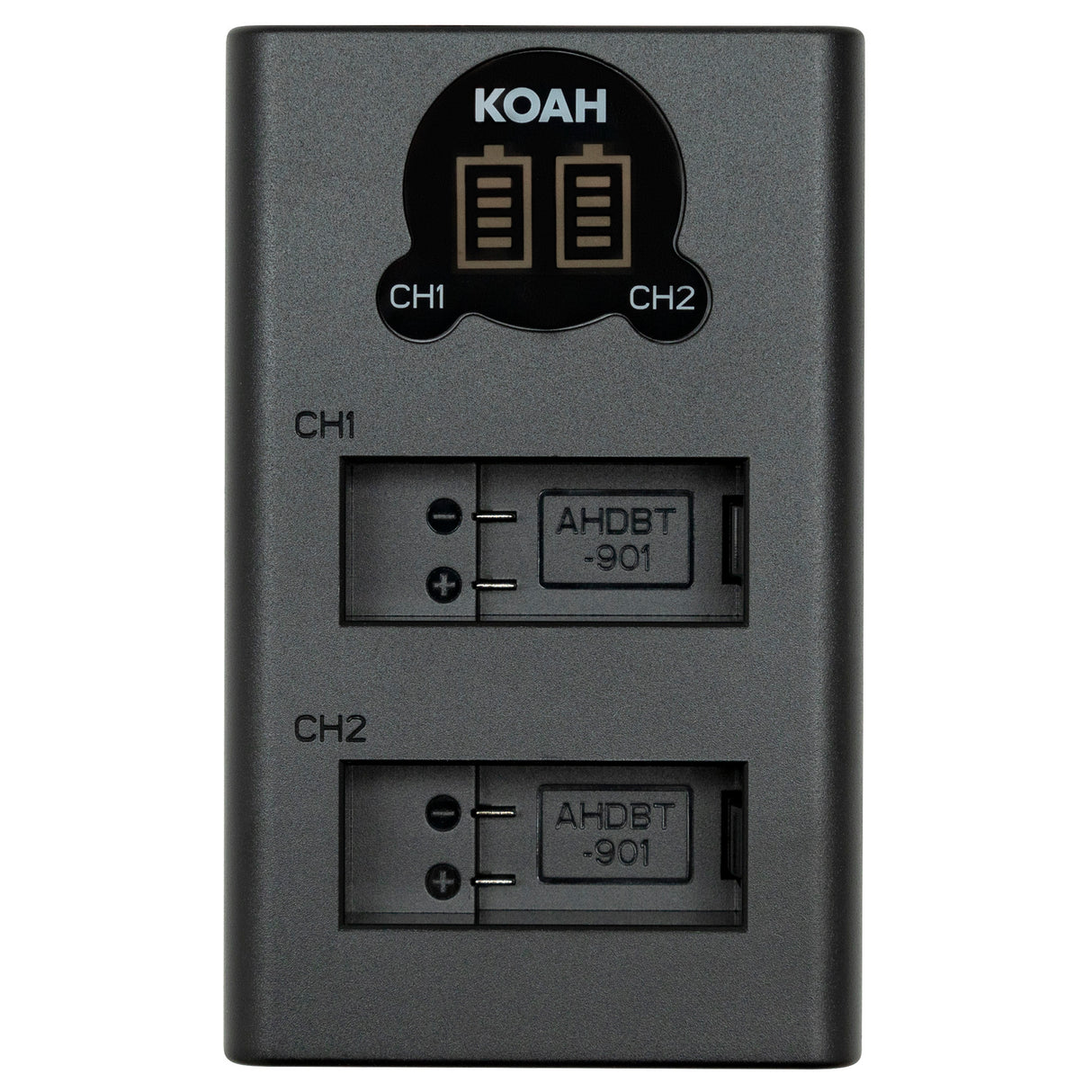 Koah Dual Battery LCD Charger and 2-Pack Battery Kit for GoPro HERO10/9 Black