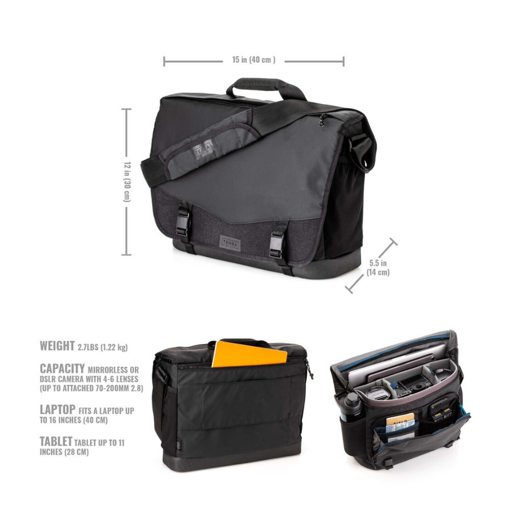 Tenba DNA 16 Slim Messenger Bag (Black)