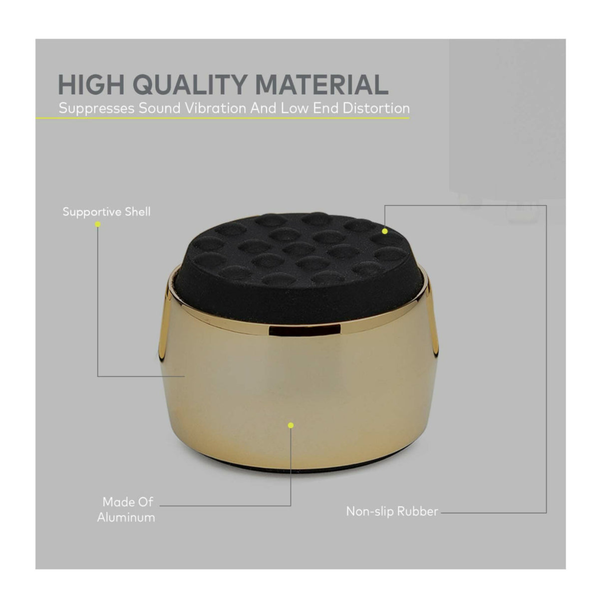 Knox Gear Subwoofer Isolation Feet (4-pack, Black/Gold)