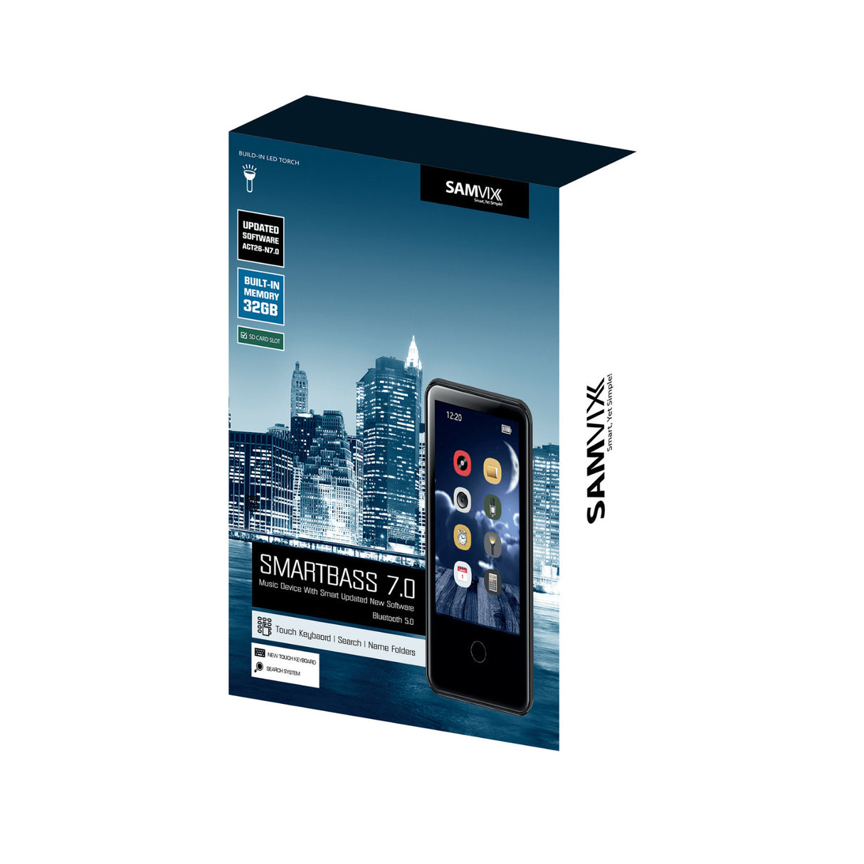 Samvix SmartBass 7.0 32GB Kosher MP3 Player with Touch Keyboard (Black)