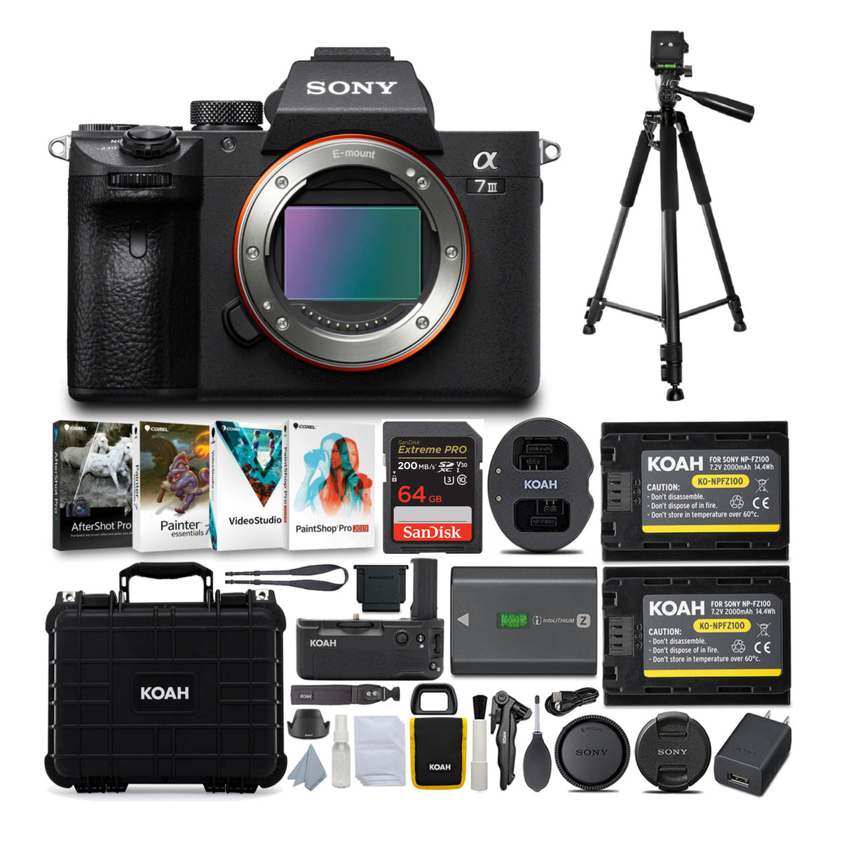 Sony Alpha a7 III 24.2MP Full-Frame Mirrorless Digital Camera (Body Only) with Accessory Bundle