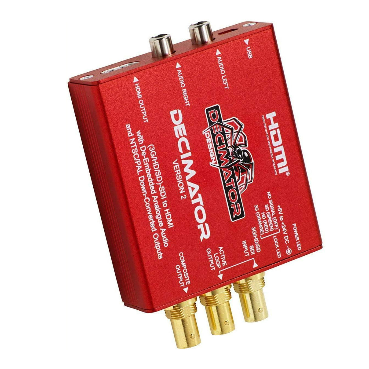 Decimator Version 2 Simultaneously Scales SDI to HDMI and NTSC/PAL with De-Embedded Analogue Audio