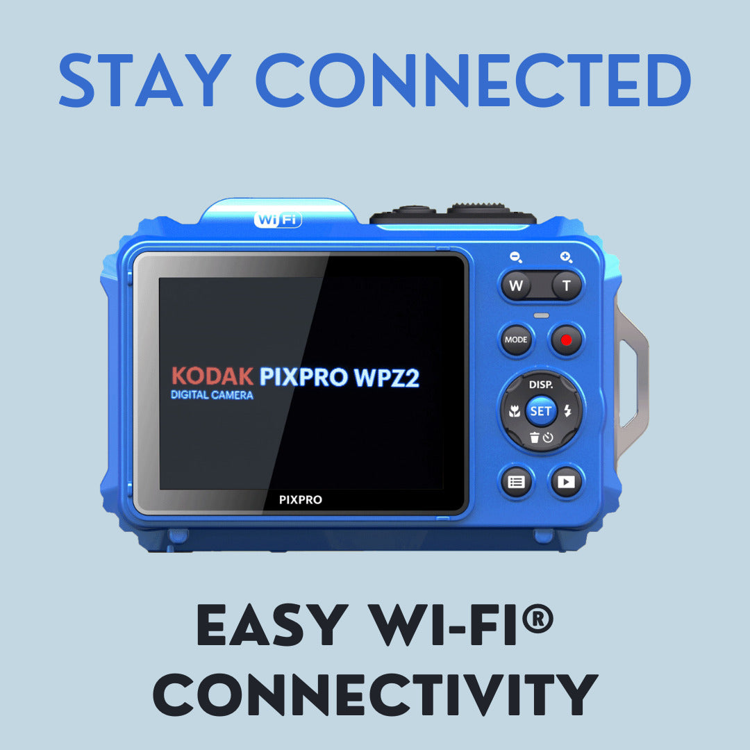 Kodak PIXPRO WPZ2 Rugged Waterproof 16MP Digital Camera with 4x Optical Zoom (Blue) Bundle