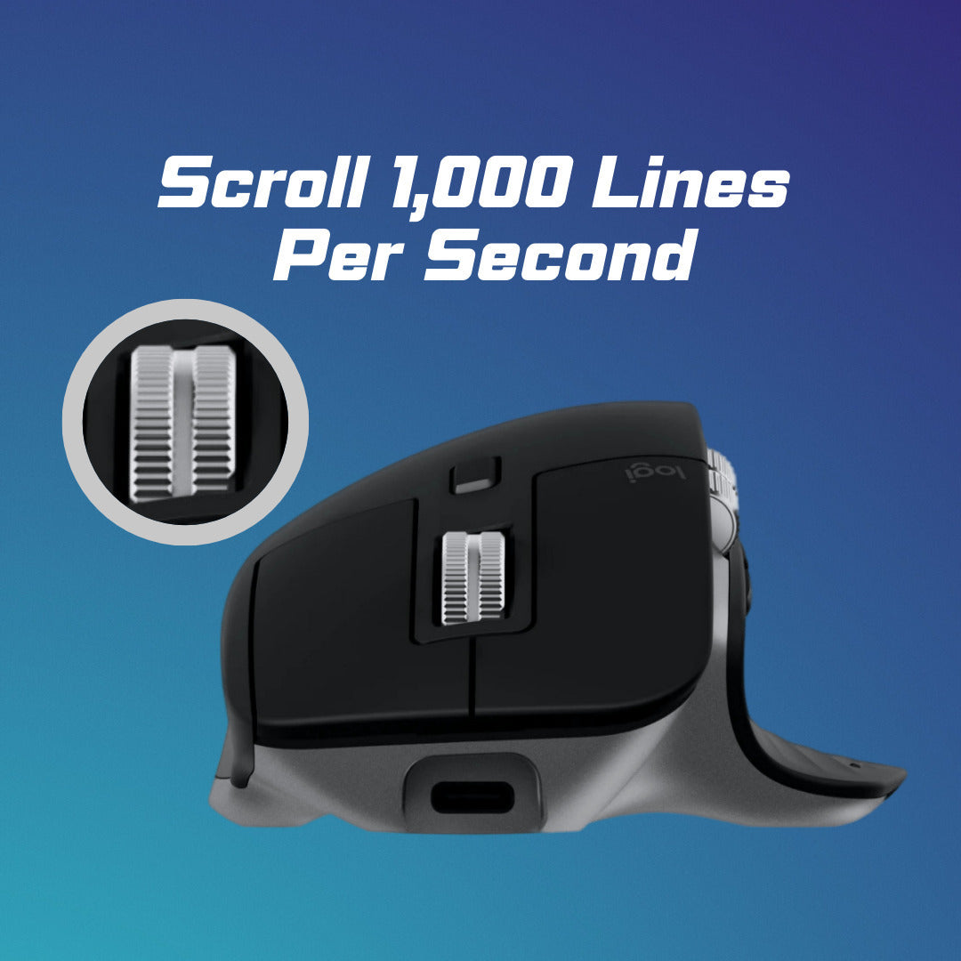 Logitech MX Master 3S Wireless Mouse for Mac (Space Gray) Bundle with 4-Port USB 3.0 Hub