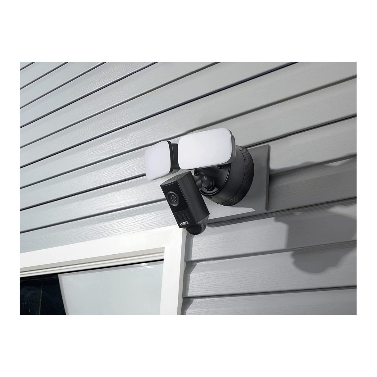 Lorex 2K Wired Smart Motion Detection Security Floodlight Camera with Night Vision (Black)