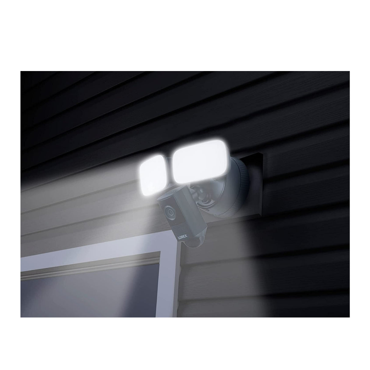 Lorex 2K Wired Smart Motion Detection Security Floodlight Camera with Night Vision (Black)