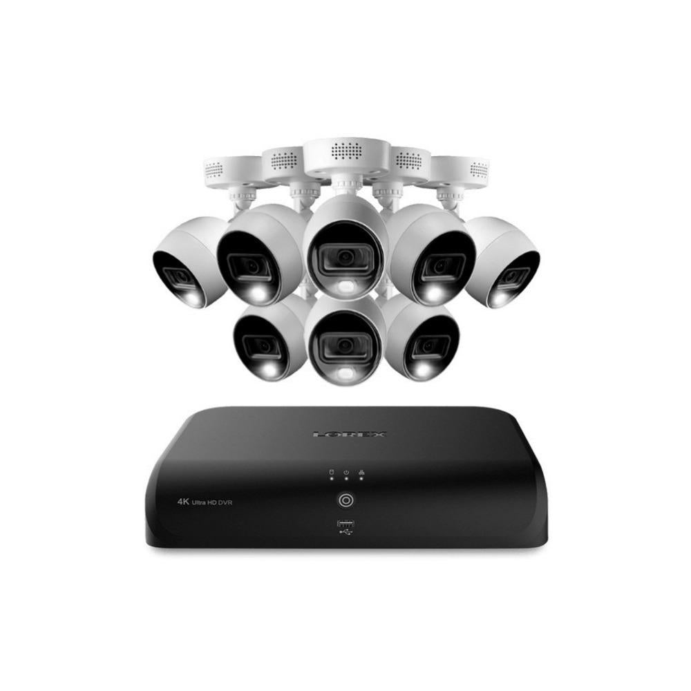 Lorex 4K 8 Channels 2TB Wired DVR System with Six 4K Deterrence Bullet Cameras, Color Night Vision