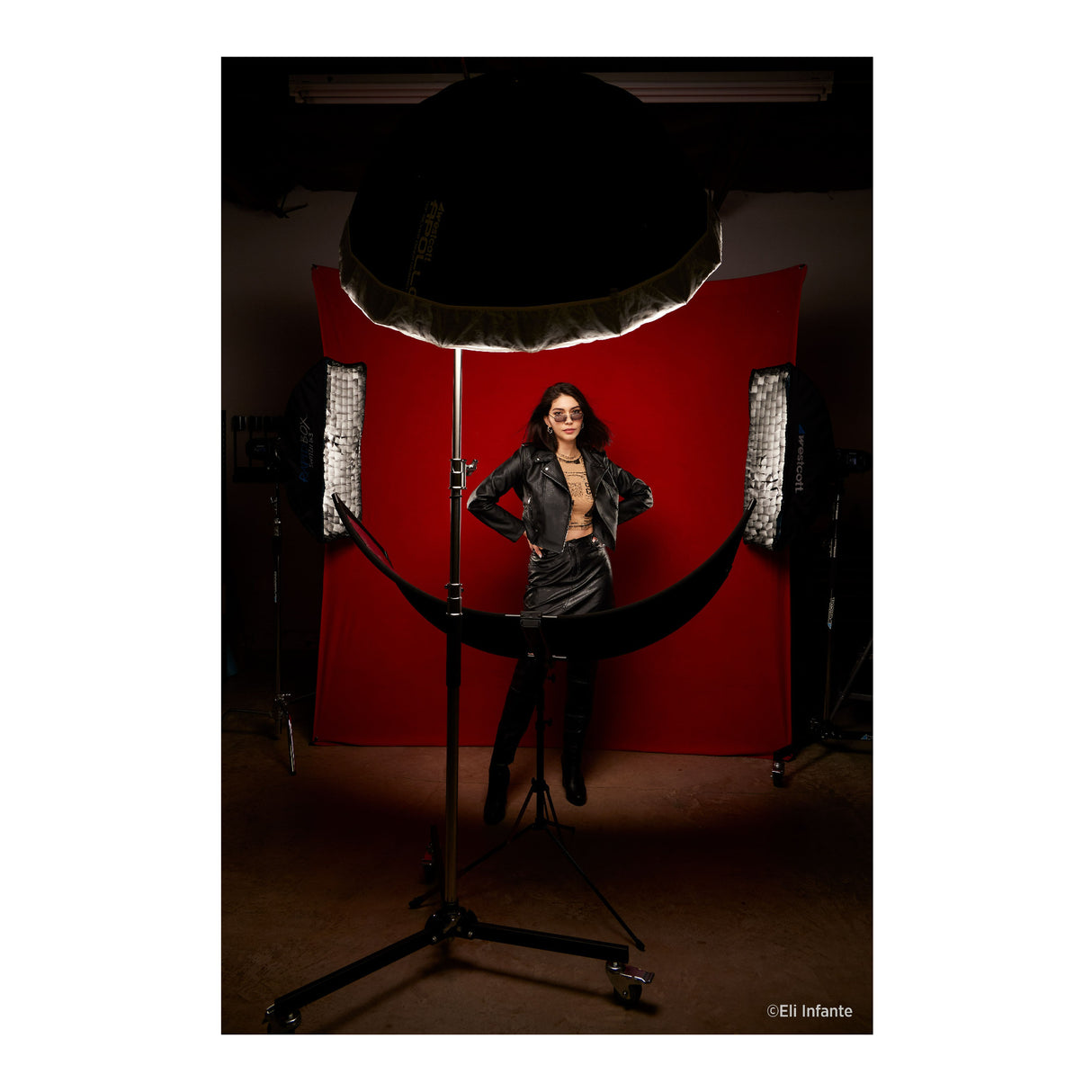 Westcott X-Drop Wrinkle-Resistant Backdrop, For Video Conferencing (Scarlet Red, 5 x 12 Feet)