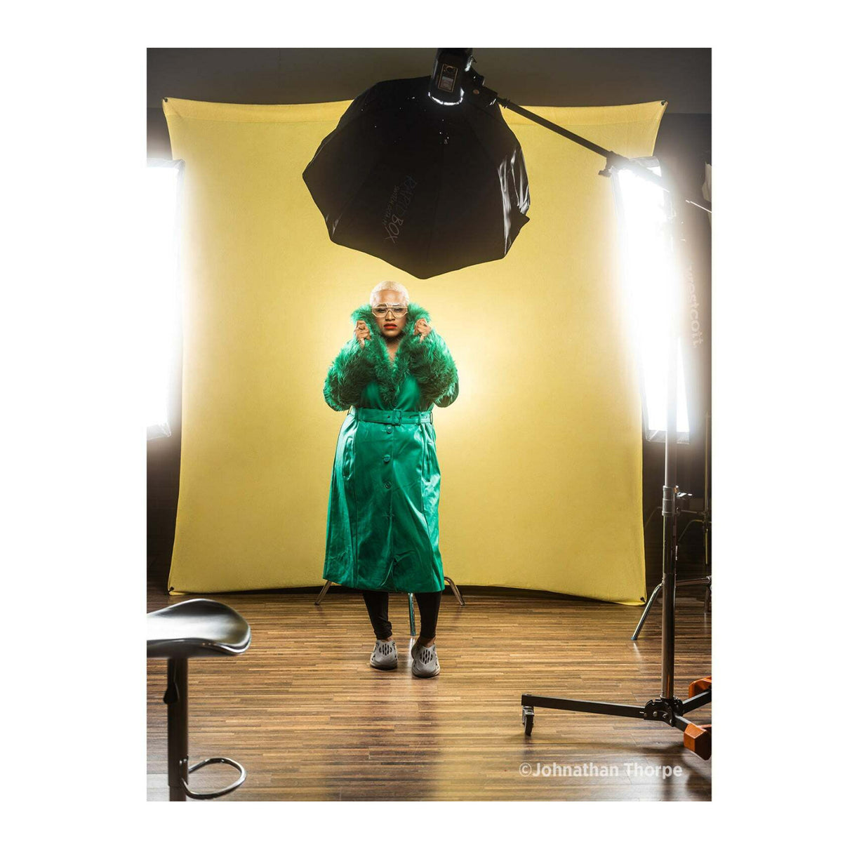 Westcott X-Drop Pro Wrinkle-Resistant Backdrop (Canary Yellow, 8 x 8 Feet)