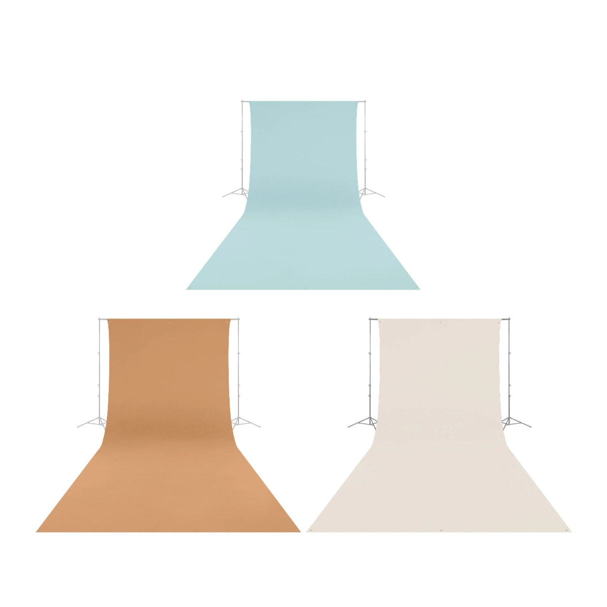 Westcott 9' x 10' Photo Backdrops 3-Pack Colors (Brown Sugar, Buttermilk White, Pastel Blue)