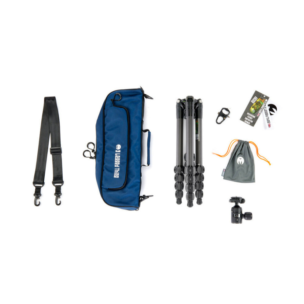 3-Legged Thing Legends Bucky Carbon Fiber Tripod Kit with AirHed Vu and 3 Detachable Legs (Black)
