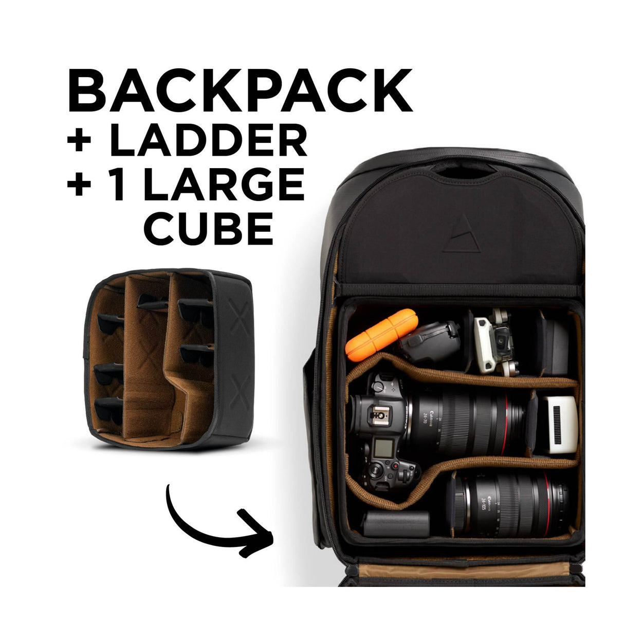 Nomatic Mckinnon 25L Durable Camera Backpack with One Large Cube Divider (Black)