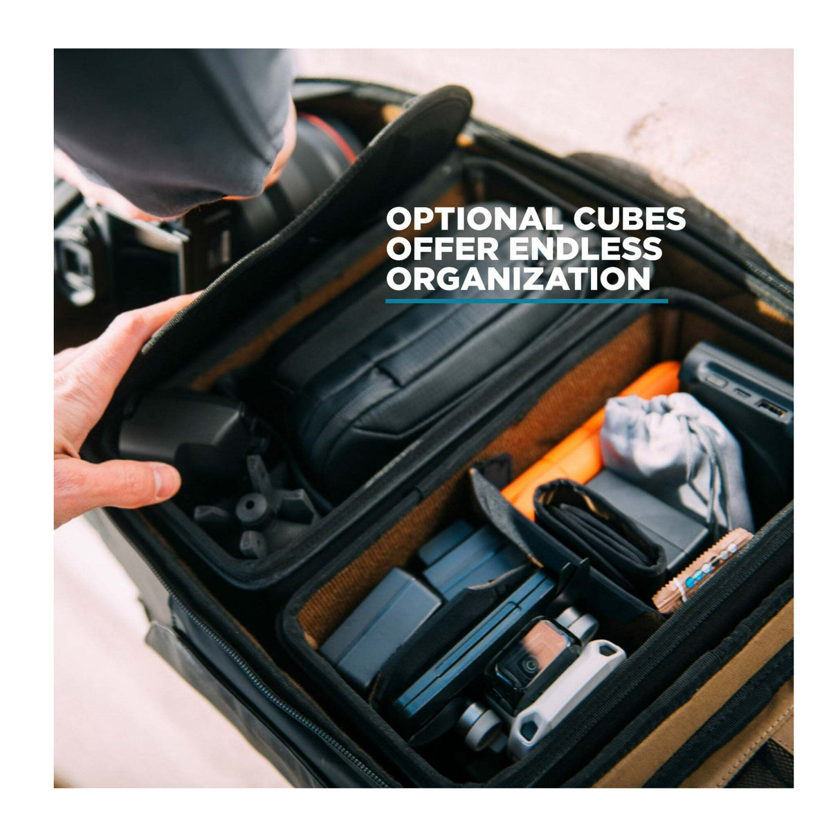 Nomatic Mckinnon 25L Durable Camera Backpack with Two Small Cube Divider (Black)