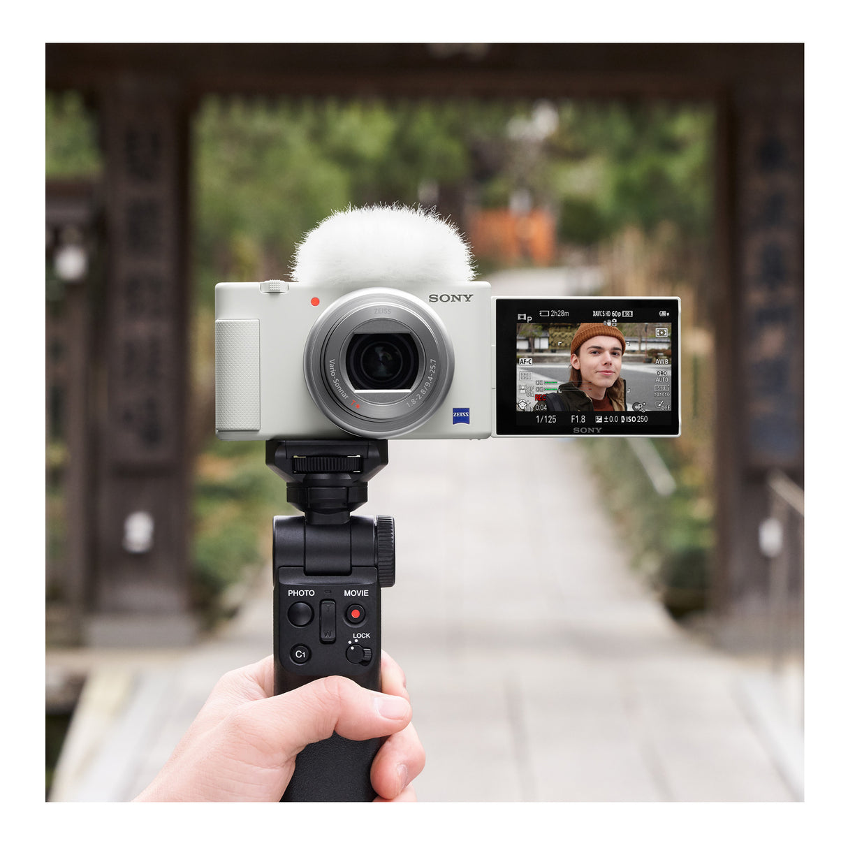 Sony ZV-1 Camera for Content Creators and Vloggers (White) with Vlogger Accessory Bundle