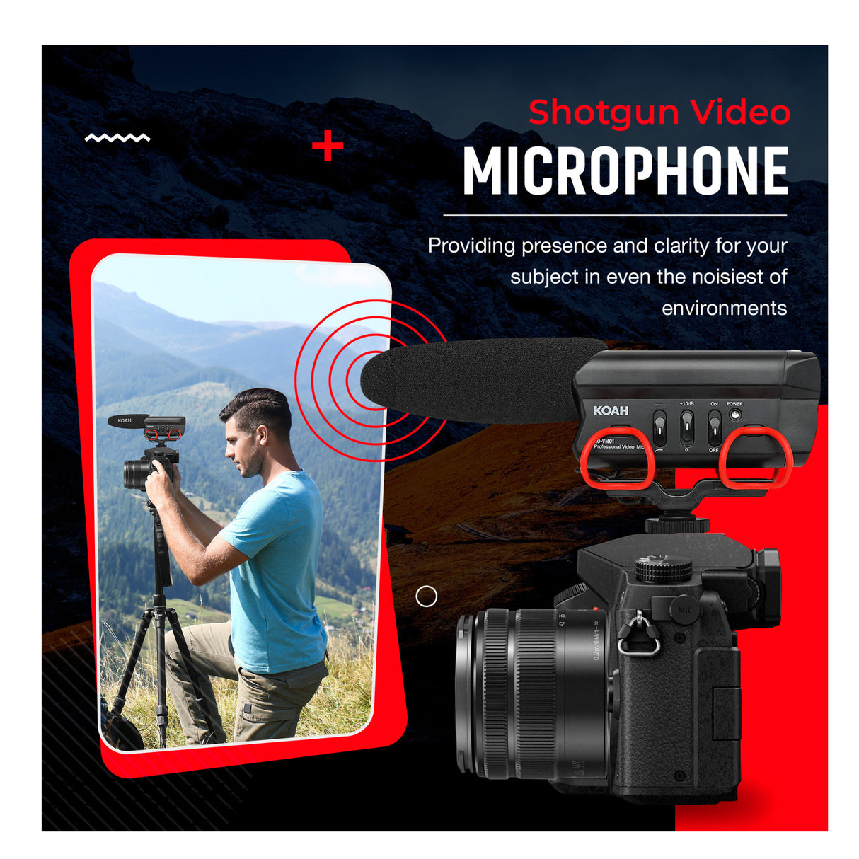 Panasonic LUMIX G7 Mirrorless Camera with 14-42mm Lens and Koah Microphone Bundle