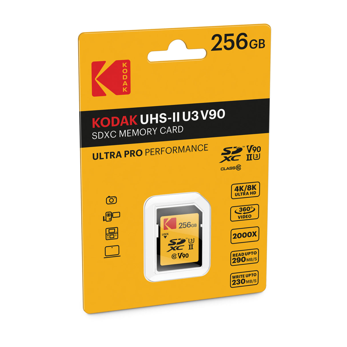 Kodak 256GB UHS-II U3 V90 Ultra Pro SDXC Memory Card (2-pack)