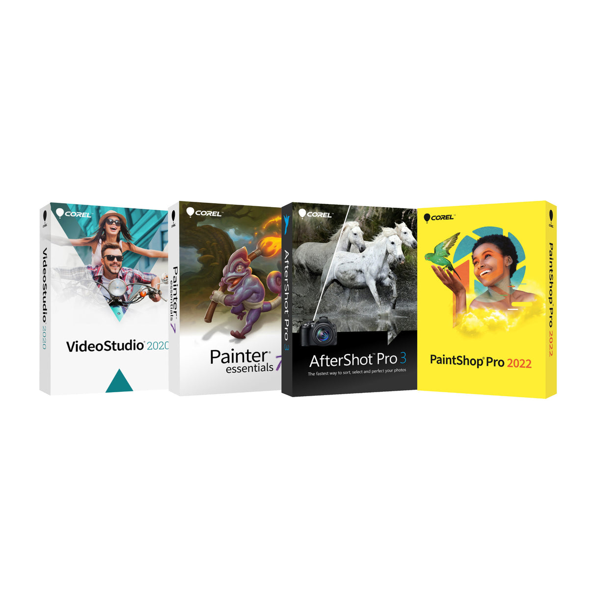 Corel Software Bundle of 4 Softwares OEM Photo, Video, and Art Software Suite