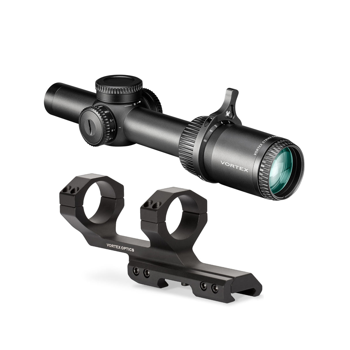 Vortex Strike Eagle® 1-8x24 FFP EBR-8 MOA Riflescope with Cantilever Mount