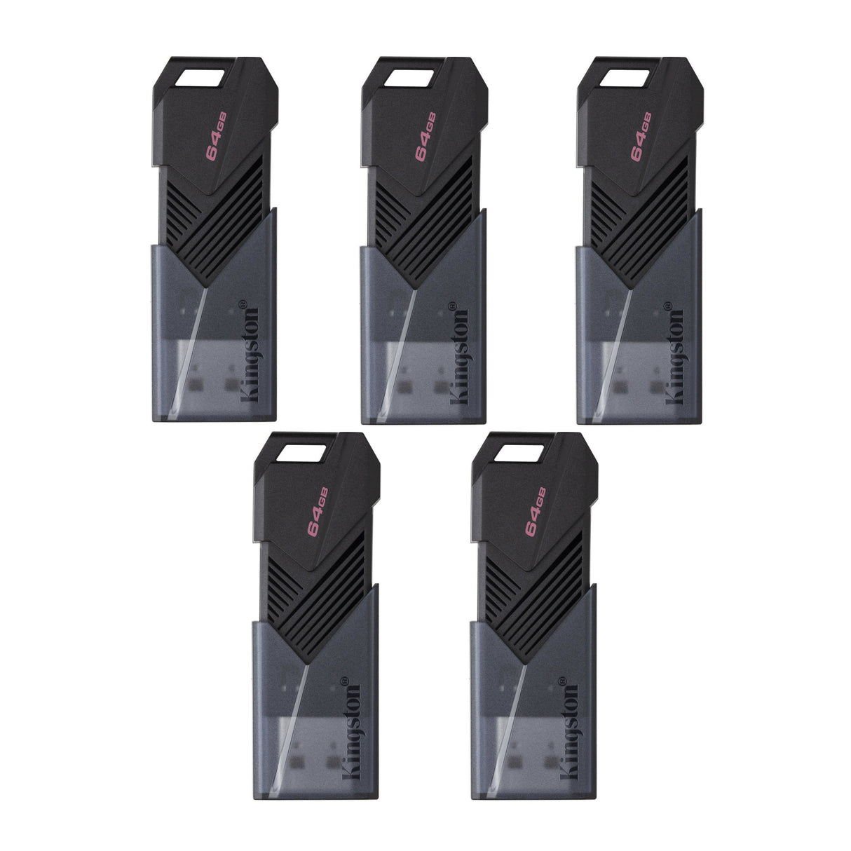 Kingston 64GB DataTraveler Exodia Onyx USB 3.2 Flash Drive, Matte Black (5-Pack)