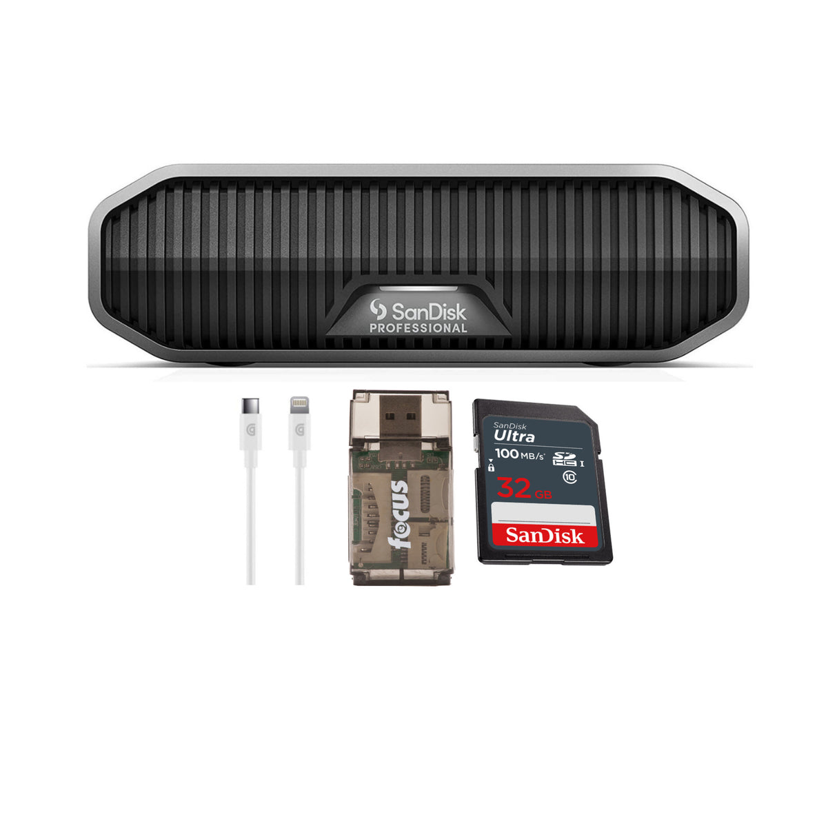 SanDisk Professional 12TB G-DRIVE Desktop Hard Drive w/Memory Card, Reader & Lightning Cable