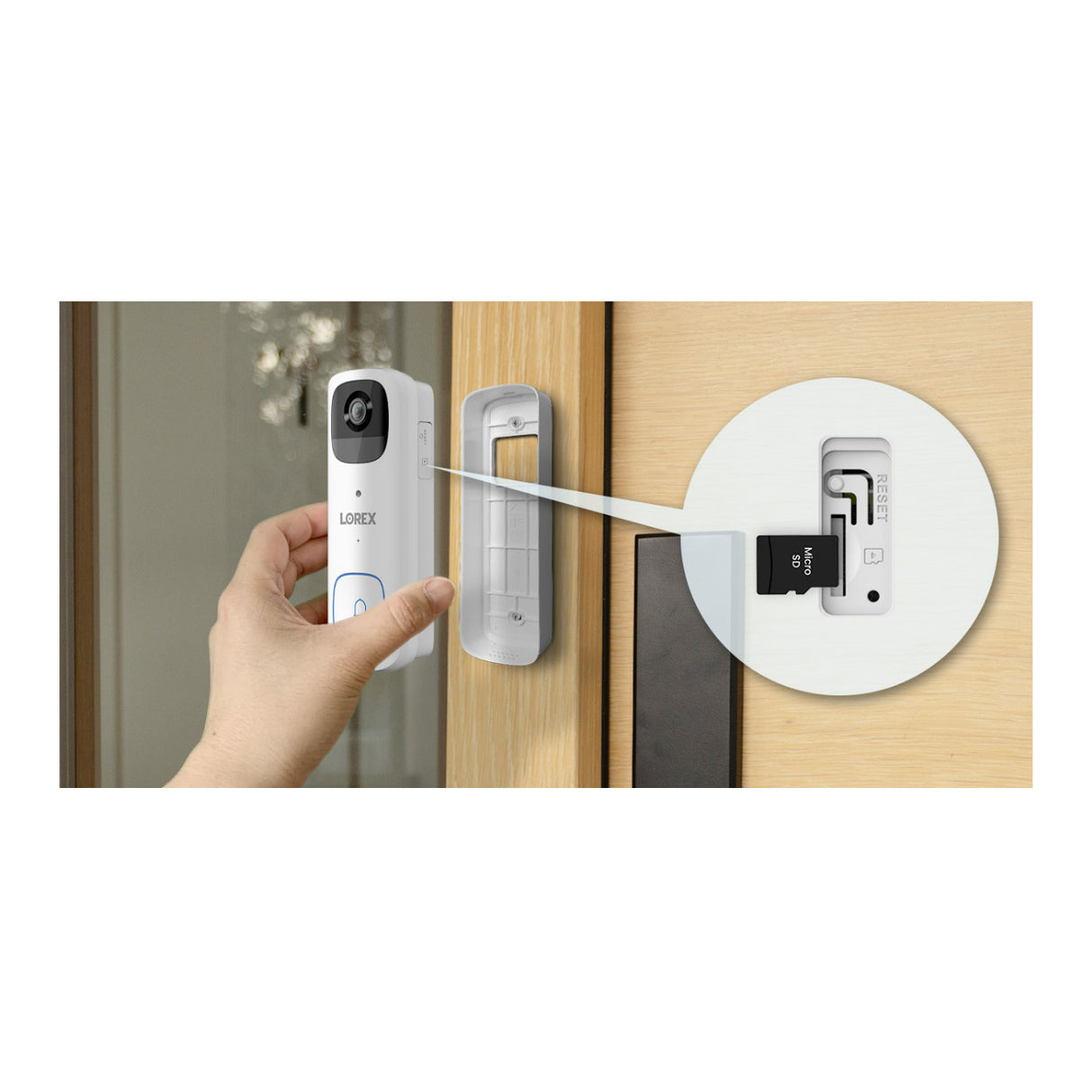 Lorex 2K Battery Video Doorbell with Color Night Vision, Person Detection, and 2-Way Talk (White)