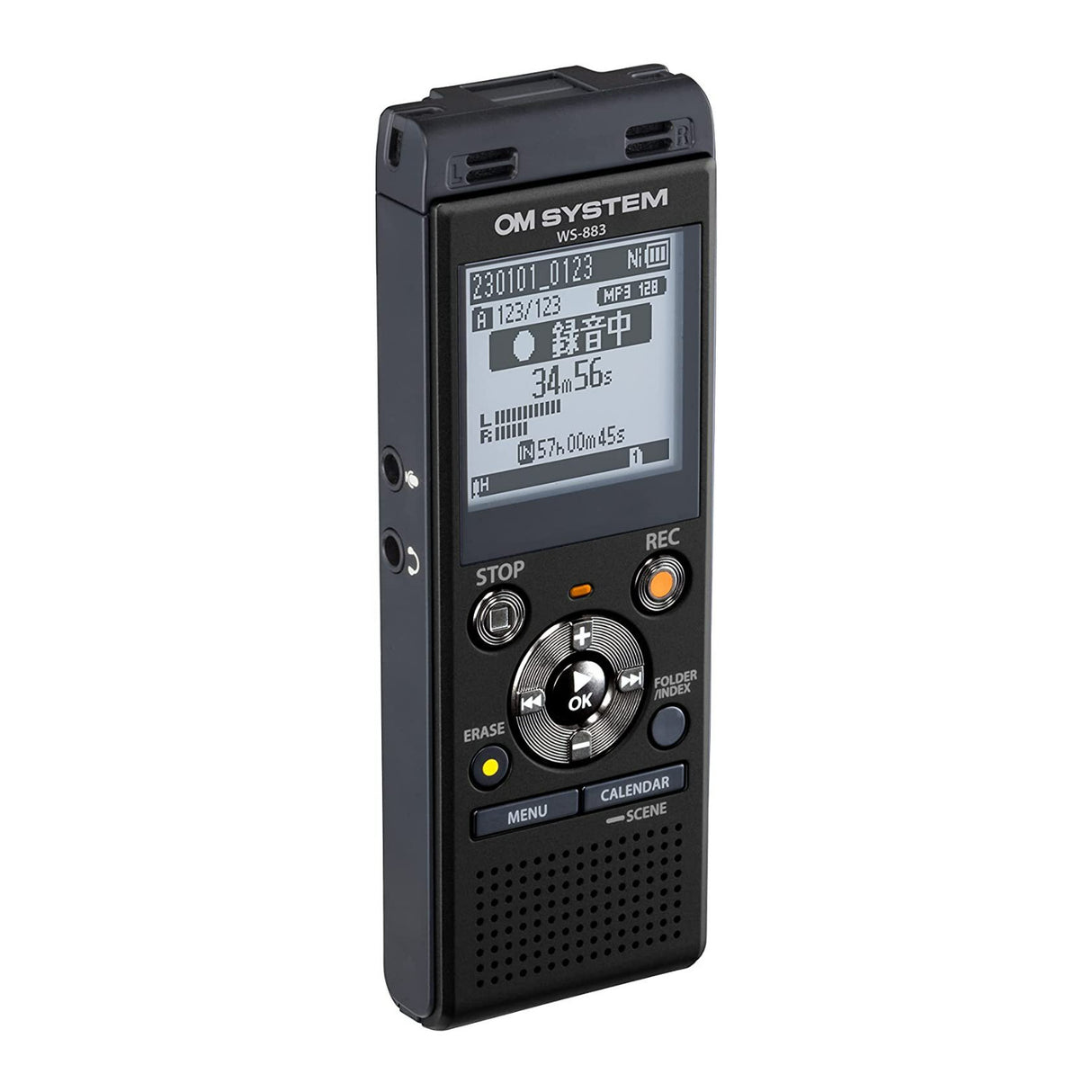 Olympus WS-883 Digital Voice Recorder with USB-A Battery Charging and 8GB Built-In Memory (Black)