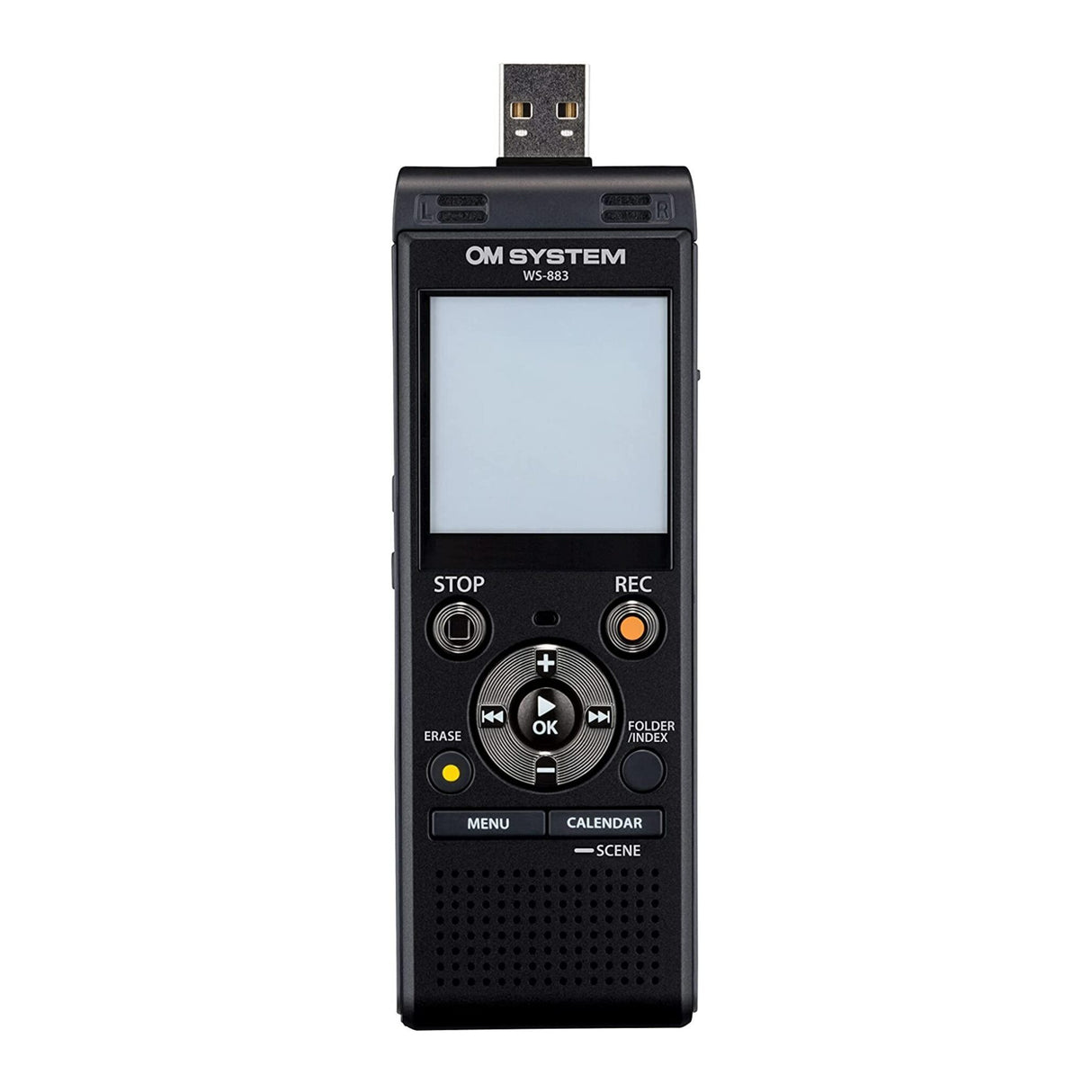 Olympus WS-883 Digital Voice Recorder with USB-A Battery Charging and 8GB Built-In Memory (Black)