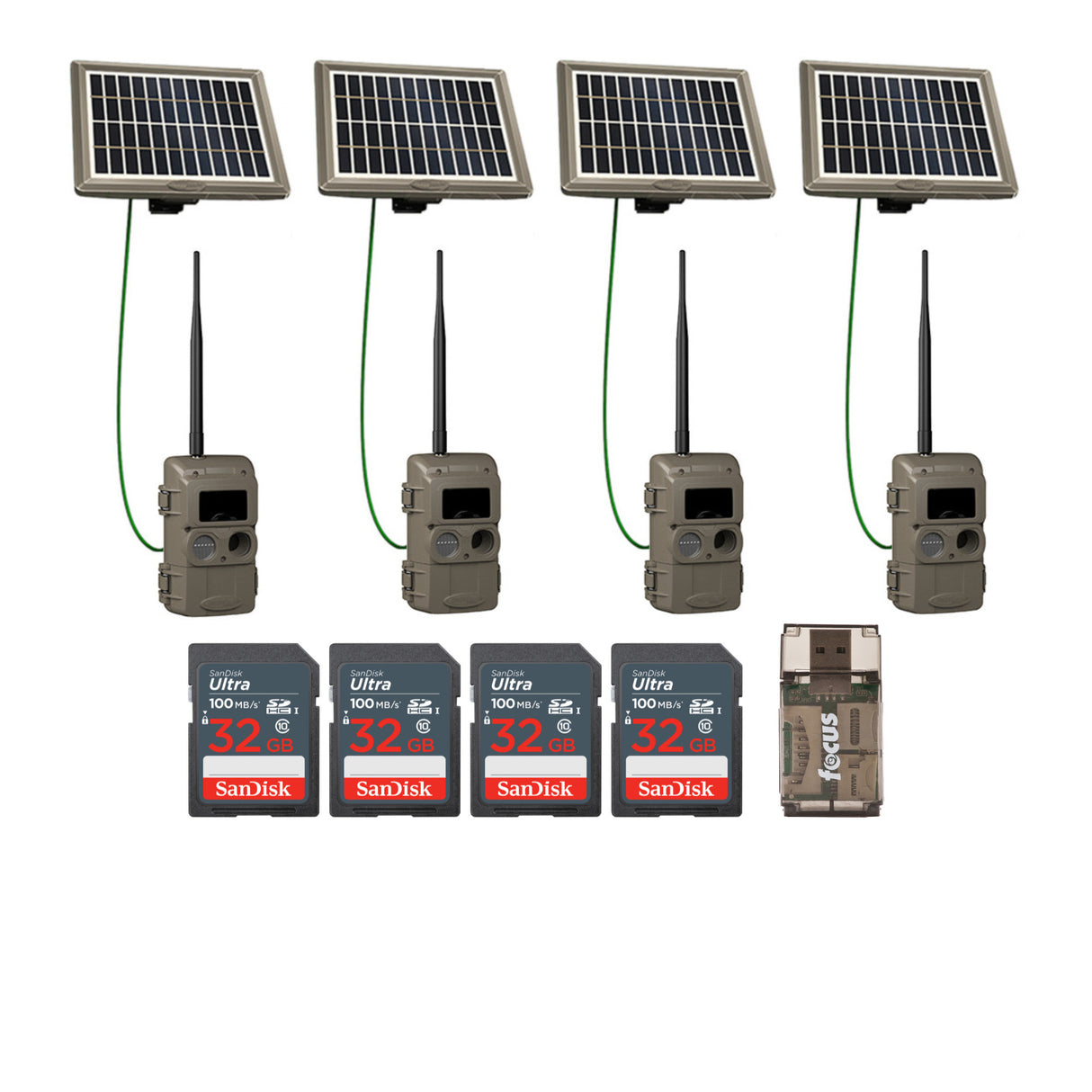 Cuddeback CuddeLink Wireless Trail Camera with Solar Power Bank Bundle (4-Pack)
