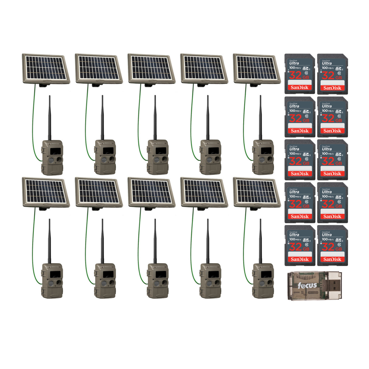 Cuddeback CuddeLink Wireless Trail Camera w/Solar Power Bank Bundle (10-Pack)