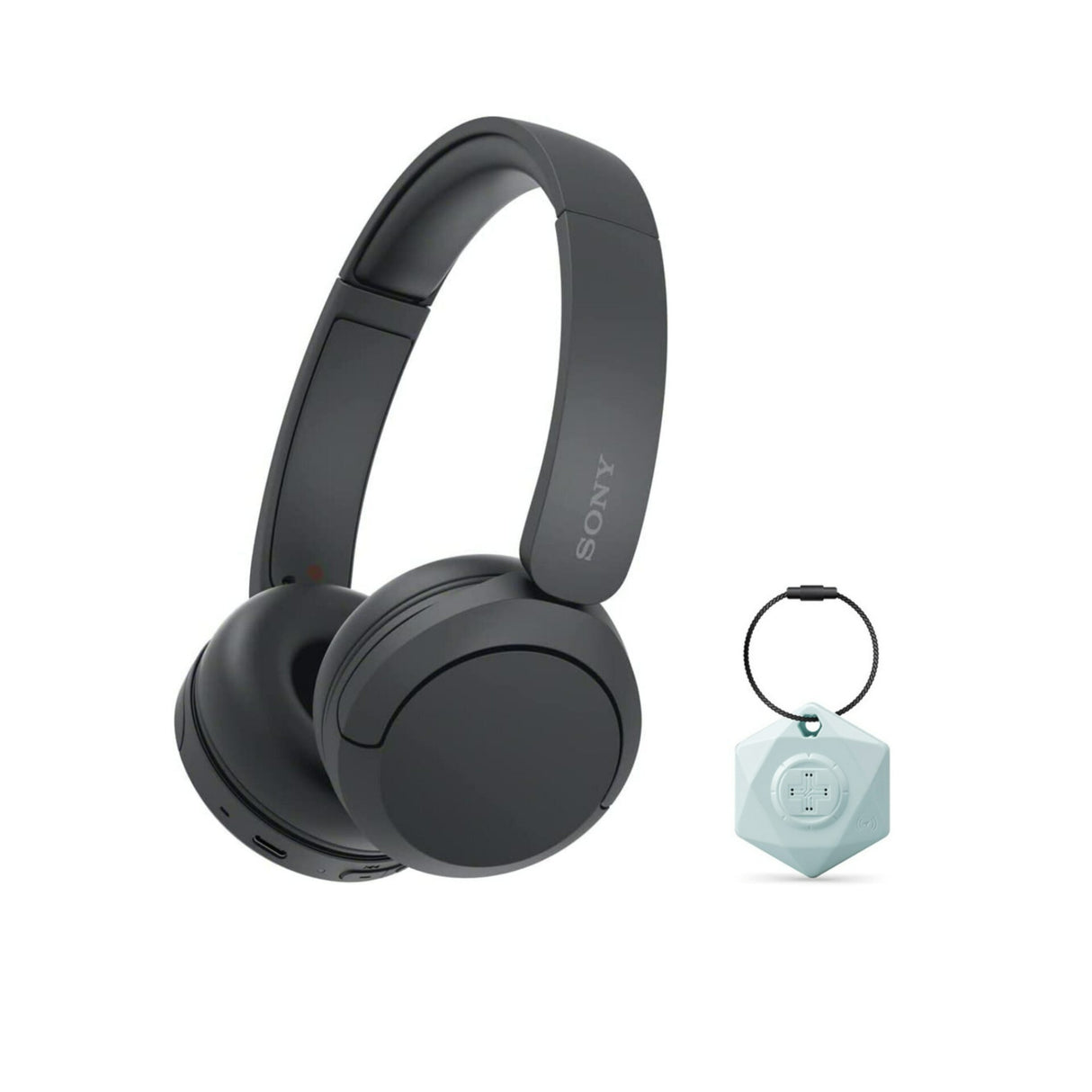 Sony WH-CH520 Wireless Bluetooth On-Ear Headset (Black) with Locator Keychain