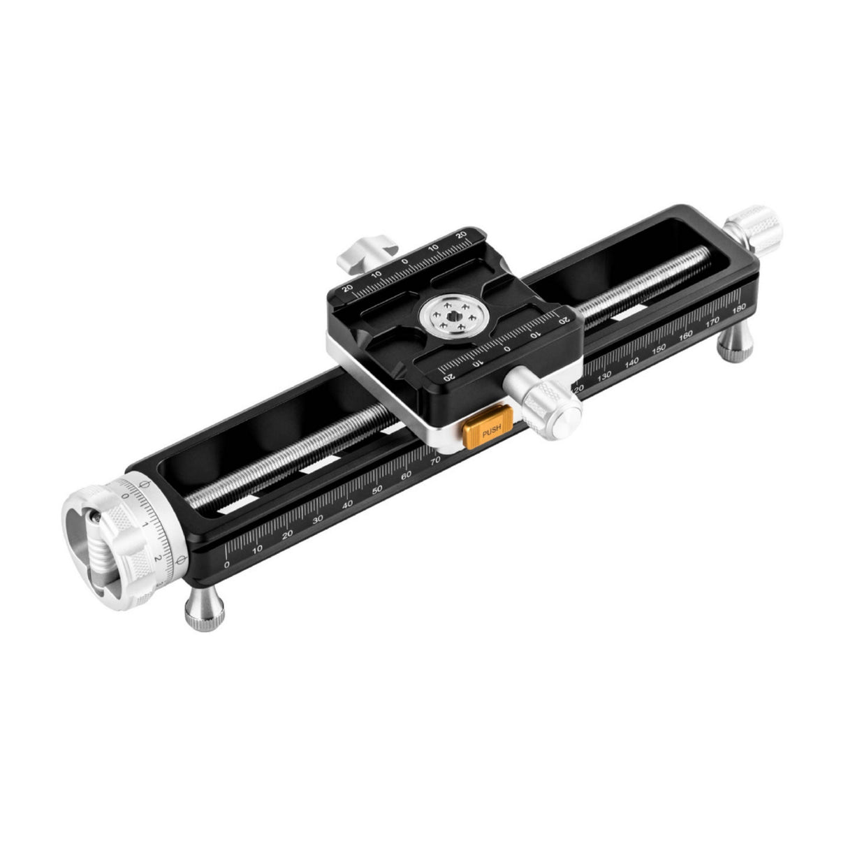 NiSi Quick Adjustment Macro Focusing Rail NM-200S with 360-Degree Rotating Clamp and 4 Foot Nails