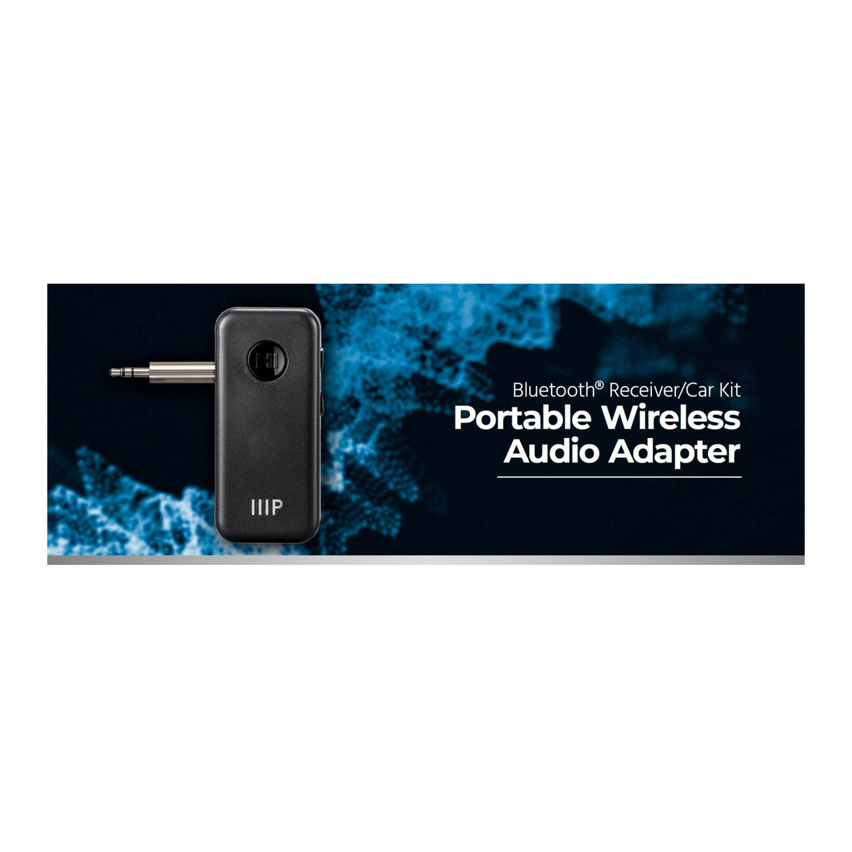 Monoprice Bluetooth 5 Receiver/Car Kit with Microphone, Audio Adapter and 3.5mm AUX Stereo Output