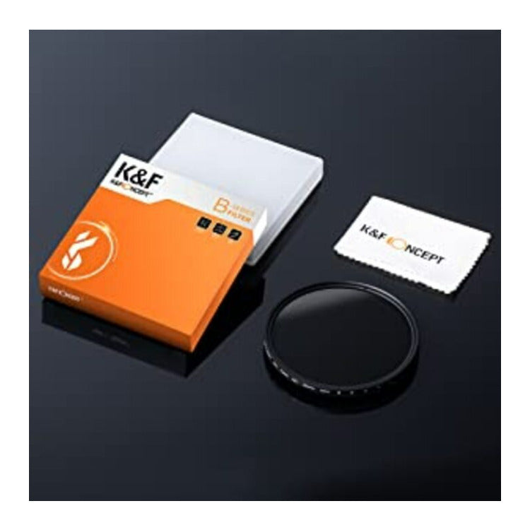 K&F Concept Variable Fader ND2-ND400, 55 mm HD Filter Lens with Cleaning Cloth