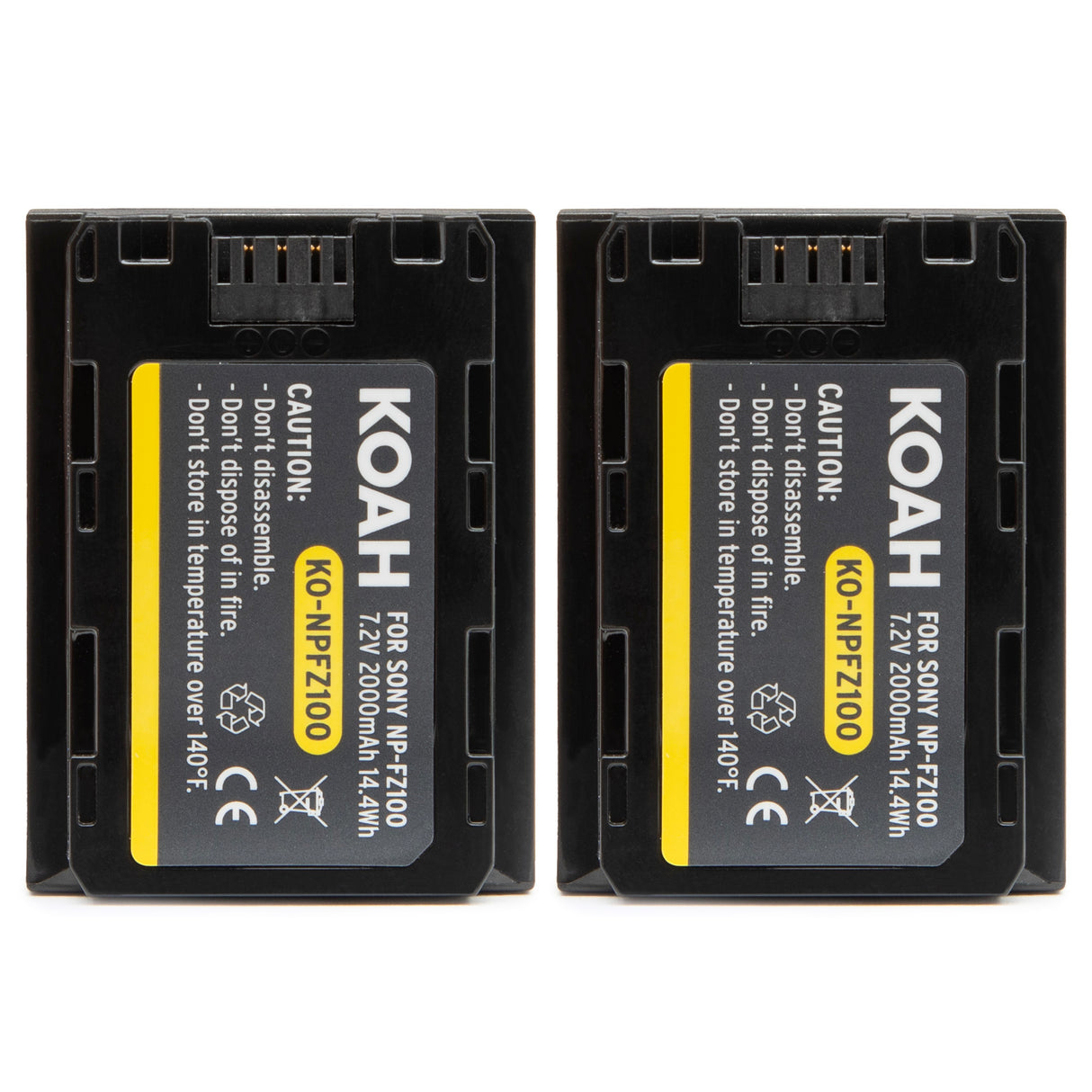 Koah 2000mAh Li-ion Batteries for Sony NP-FZ100 (2-Pack) with LCD Dual Charger