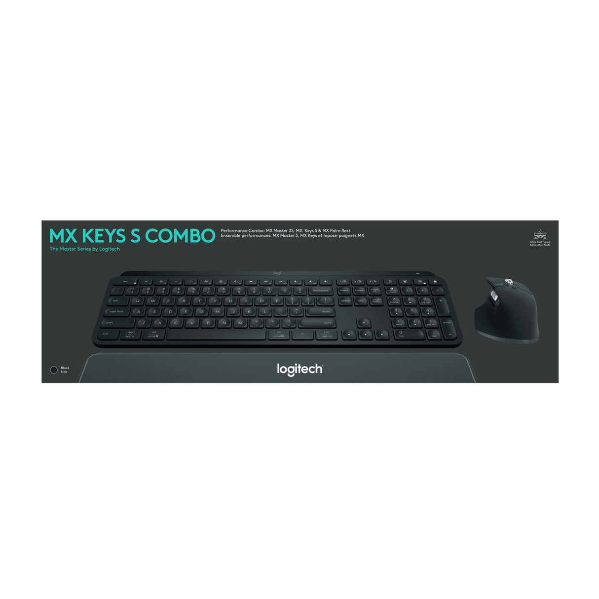 Logitech MX Keys S Wireless Keyboard and MX Master 3S with 8K DPI Sensor Mouse Combo (Graphite)