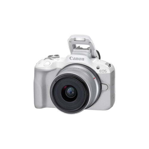 Canon EOS R50 Mirrorless Camera with 18-45mm Lens (White)