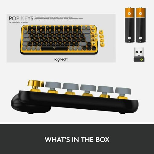 Logitech POP Keys Wireless Mechanical Keyboard with Emoji Keys - Blast Yellow (Open Box)