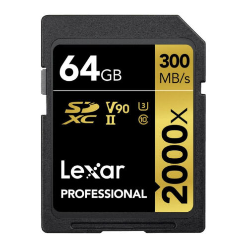 Lexar Professional 2000x 64GB SDXC UHS-II Memory Card, 300MB/s Read, 260MB/s Write (2-Pack)