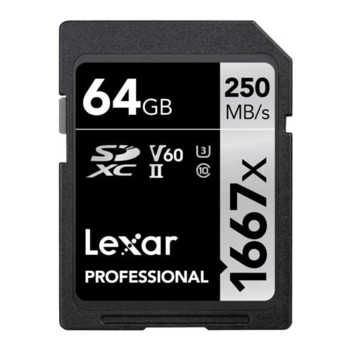Lexar Professional 64GB 1667x UHS-II SDXC Memory Card (2-Pack)