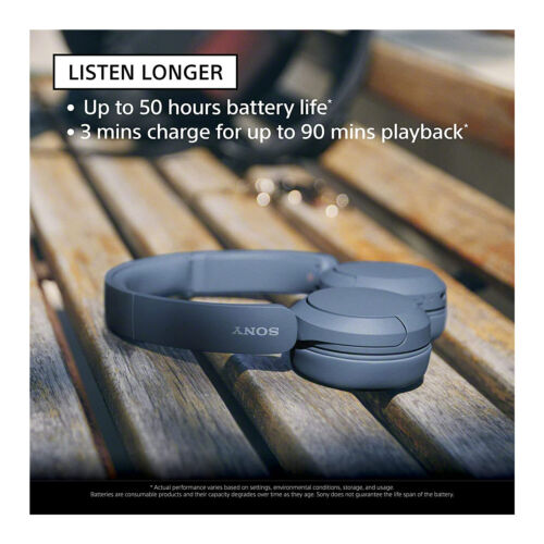 Sony WH-CH520 Compact Easy Carrying Wireless Bluetooth On-Ear Headphones with Microphone (Black)