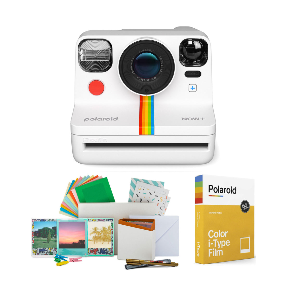 Polaroid NOW Instant Camera Generation 2 (White) w/Film Kit & Color Instant Film Bundle