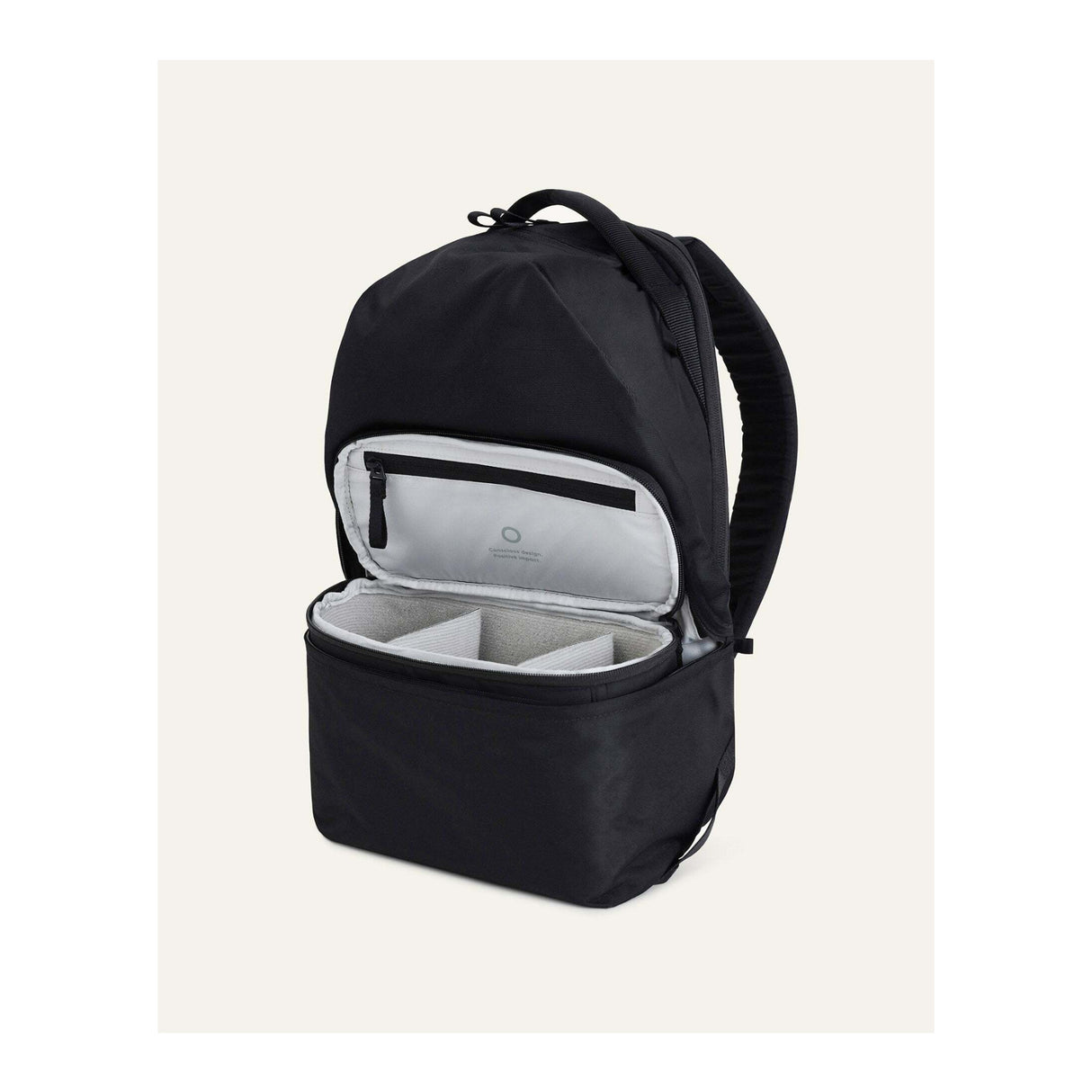 Urth Arkose 20L Modular Weatherproof Lightweight Front Zip Backpack and Small Camera Insert (Black)