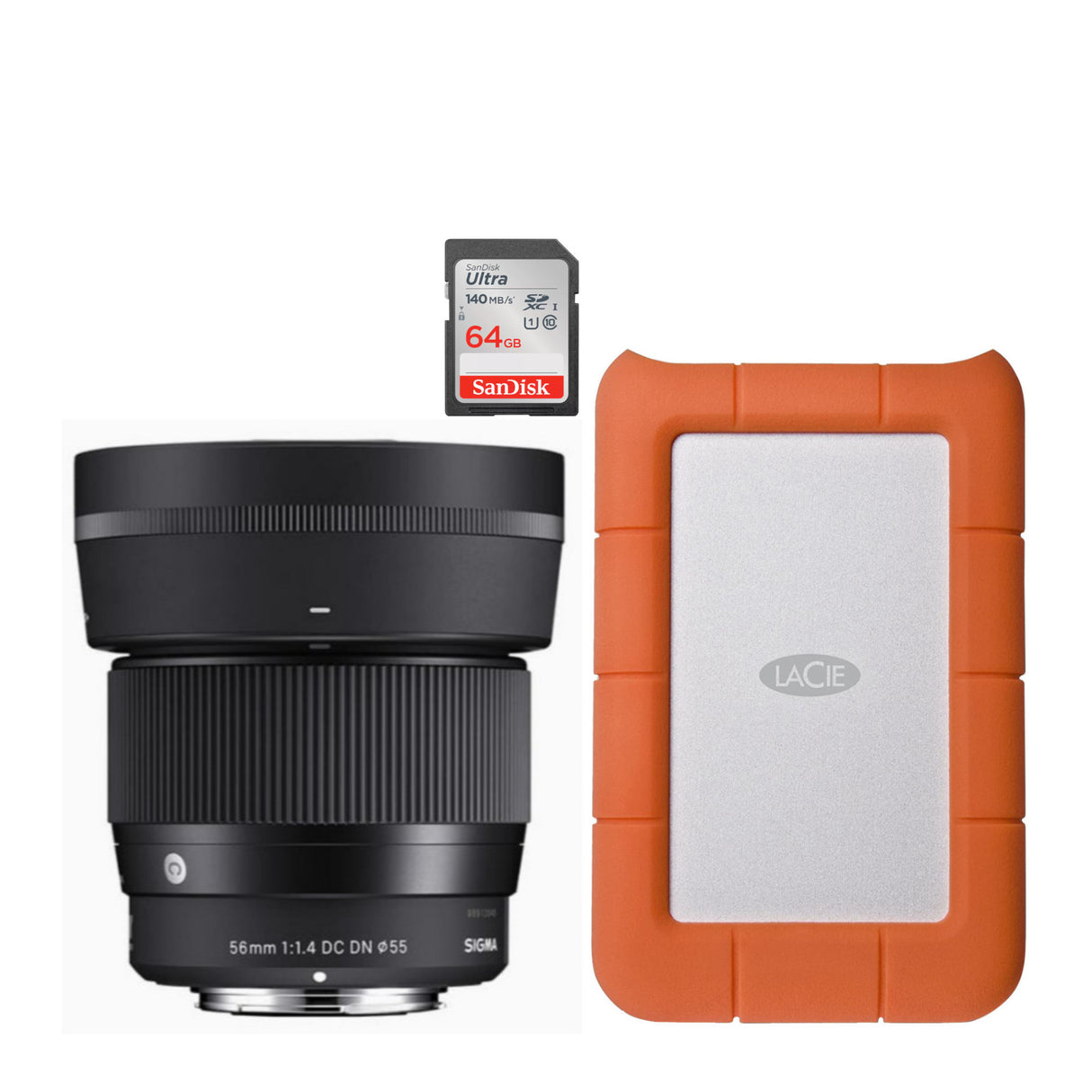 Sigma 56mm F1.4 DC DN Contemporary Lens for Nikon Z Mount with Lens Hood (Black) w/Storage Bundle