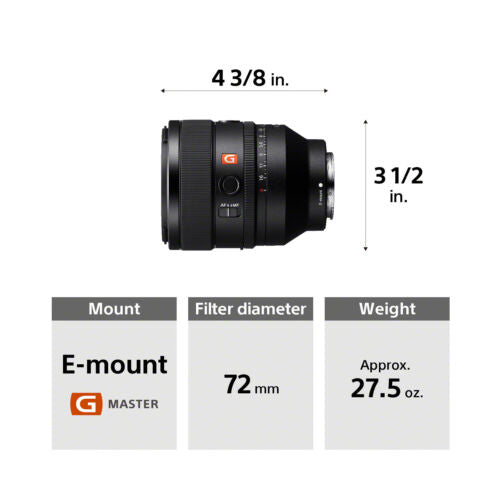Sony FE 50mm f/1.2 GM Full-Frame Large-Aperture G Master Lens