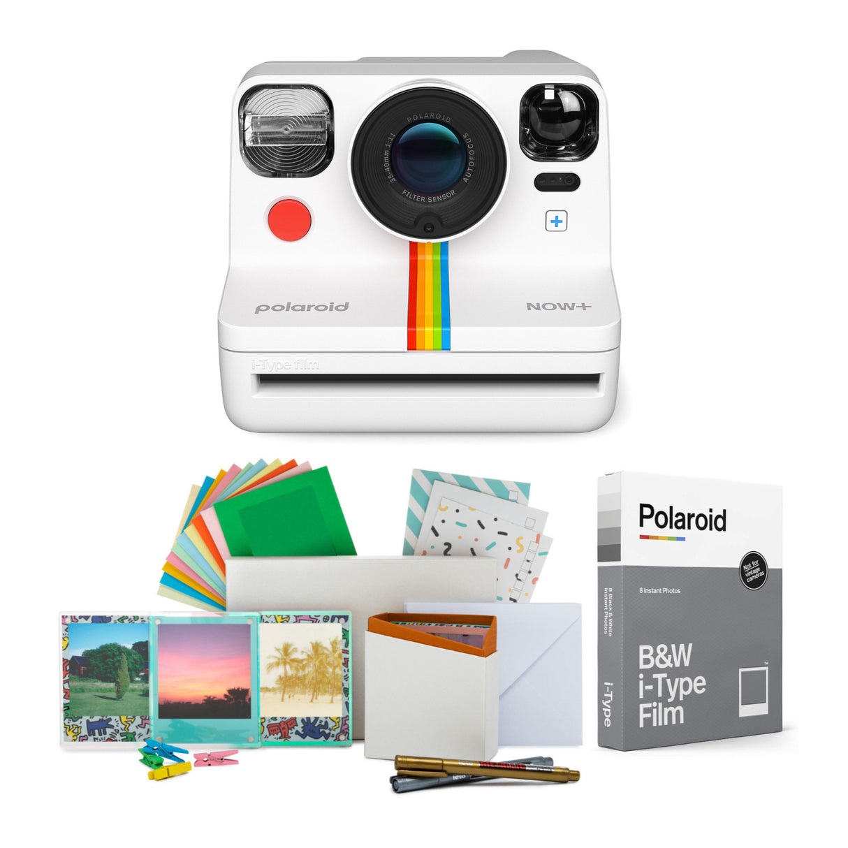 Polaroid NOW Instant Camera Generation 2 (White) with Film Kit and B&W Film