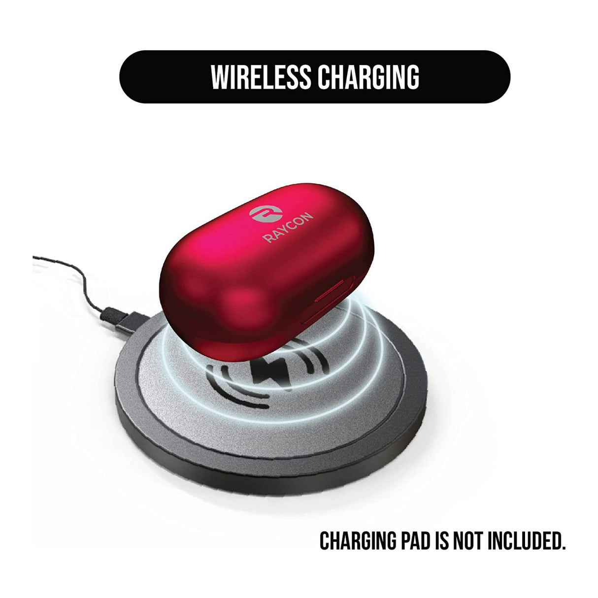 Raycon The Everyday Bluetooth Splash Resistant IPX6 Wireless Earbuds (Flare Red)