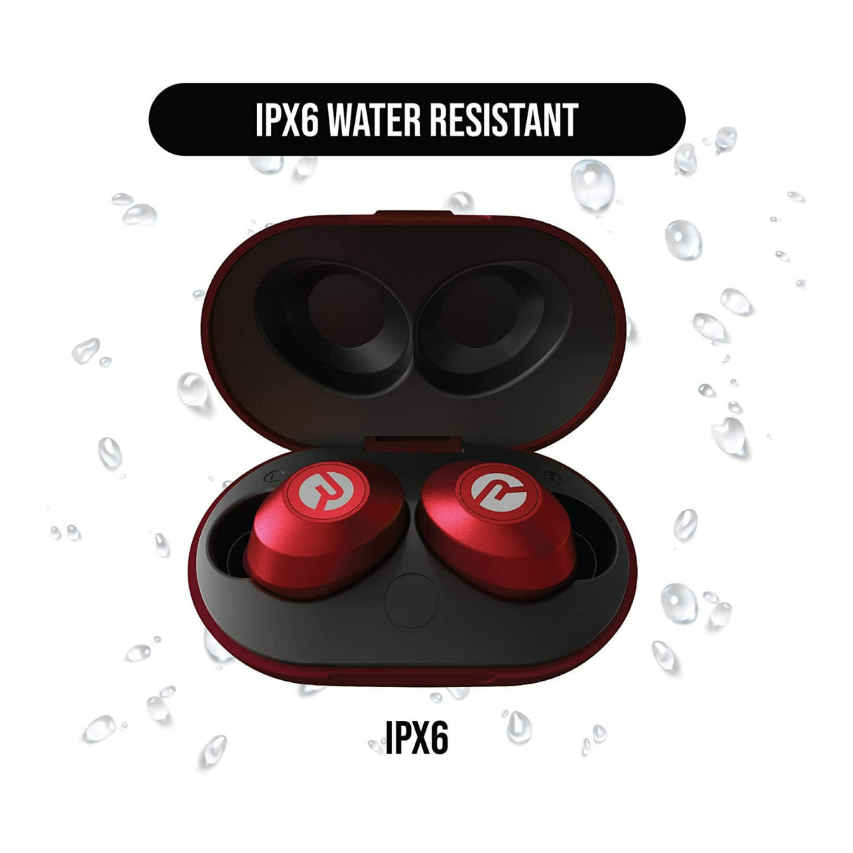 Raycon The Everyday Bluetooth Splash Resistant IPX6 Wireless Earbuds (Flare Red)