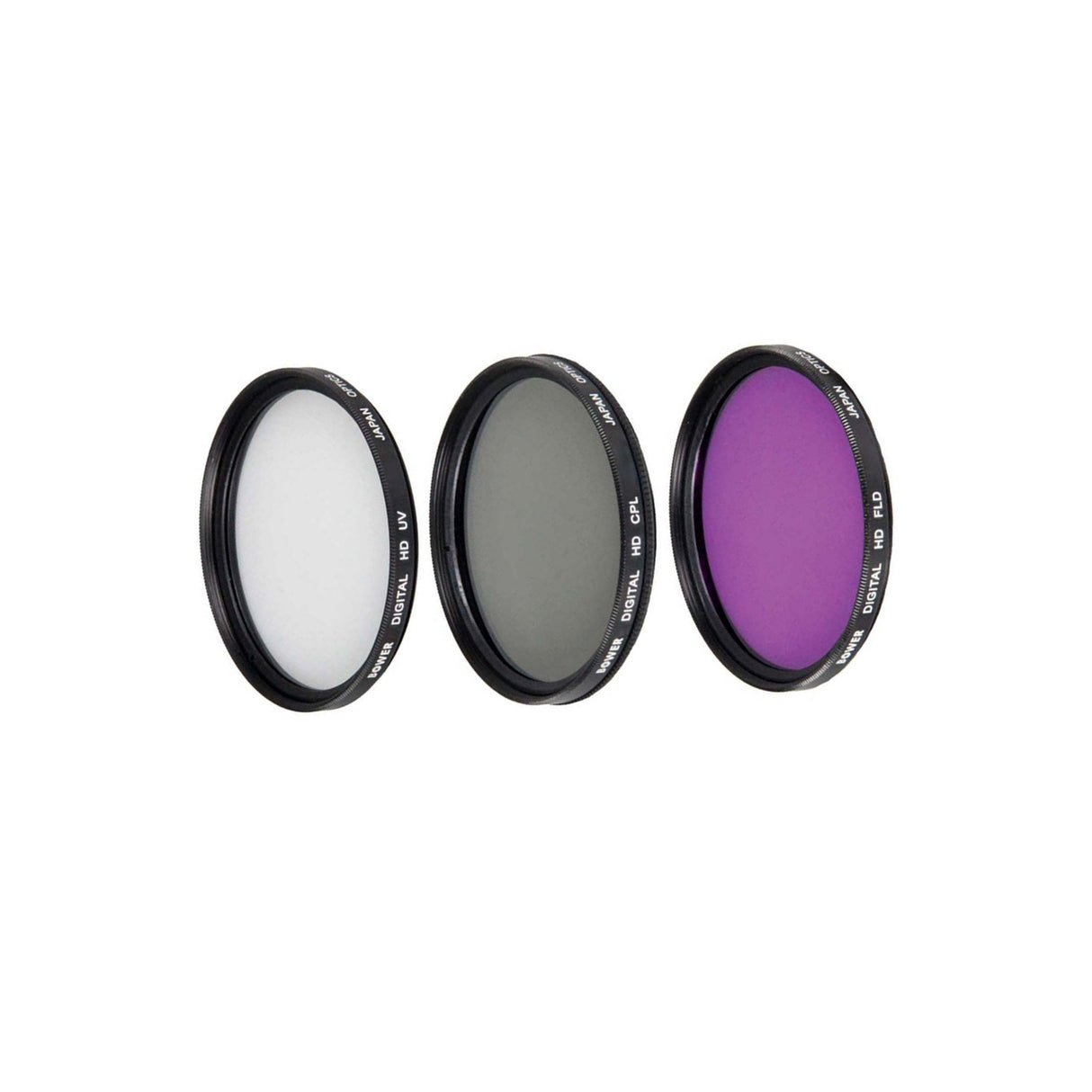 Bower 62mm Digital Filter Kit with UV, Circular Polarizer, and FLD Filter