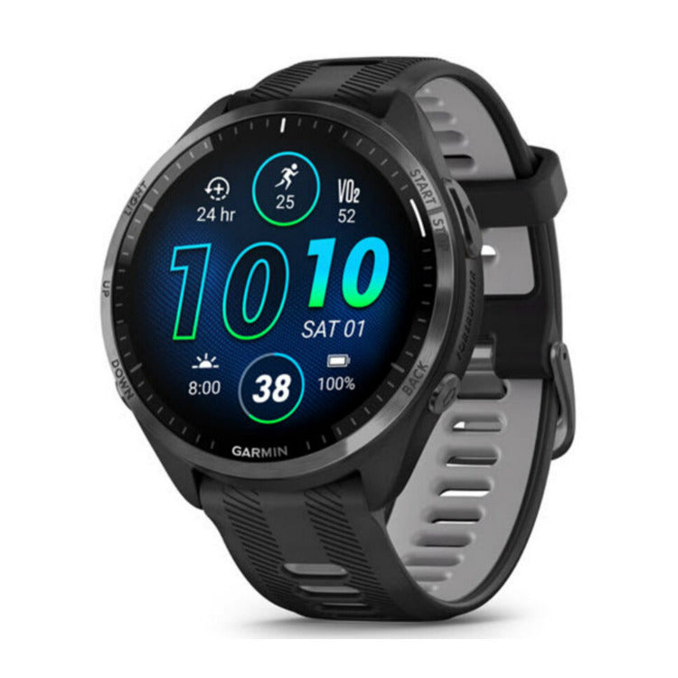 Garmin Forerunner 965 GPS 1.4-Inch Display Titanium Bezel Made Running Smartwatch(Black/Powder Gray)